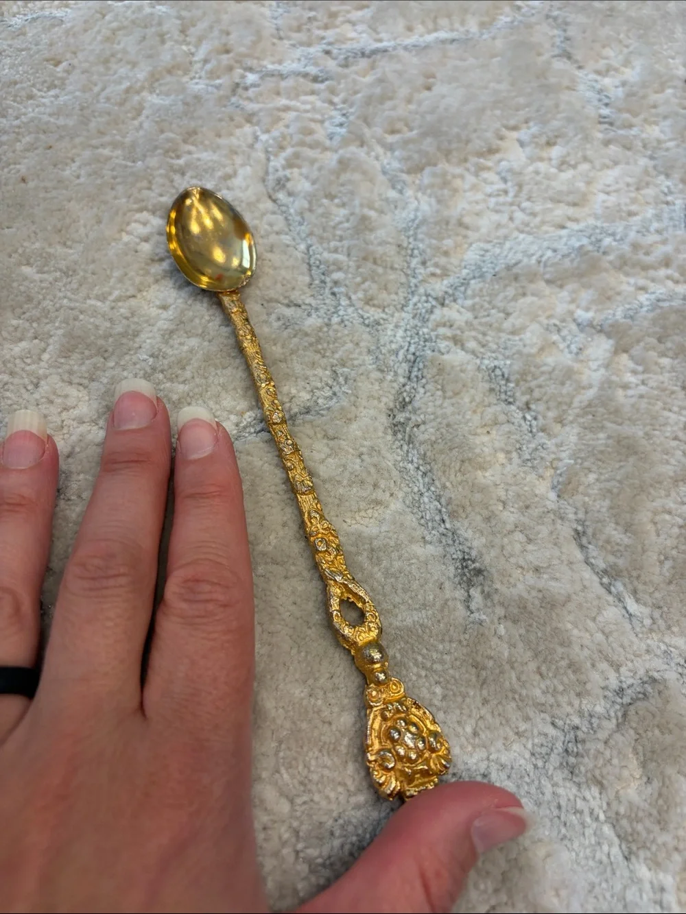 Vintage Ornate Gold-tone Decorative Spoon
